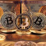 Bitcoin SUFFERS Sudden $60K Price Swing Bitcoins and Bitcoin-themed banknotes in various designs.