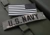 New Military Fitness Rules For Readiness U.S. Navy patch with black-and-white American flag.