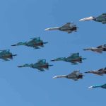 Lockheed’s F-35 SURGE: Unbelievable 2025 Record! A formation of military jet fighters flying in a clear blue sky