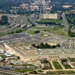 Pentagon Supercharges Psychological Warfare Aerial view of the Pentagon surrounded by highways and urban areas